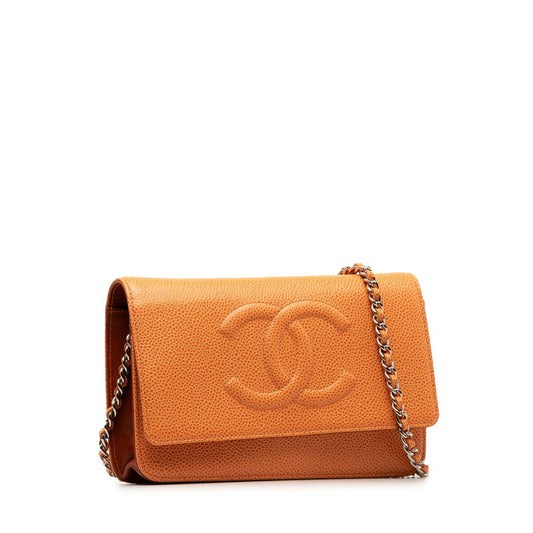 Chanel Caviar Chain Wallet Shoulder Bag