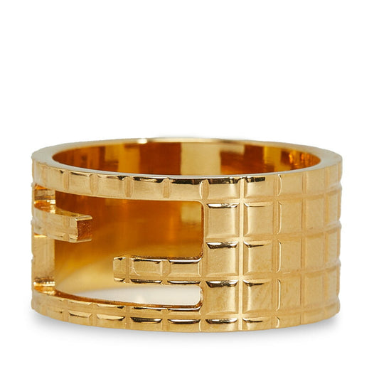 Fendi Gold Plated Wide Band Ring