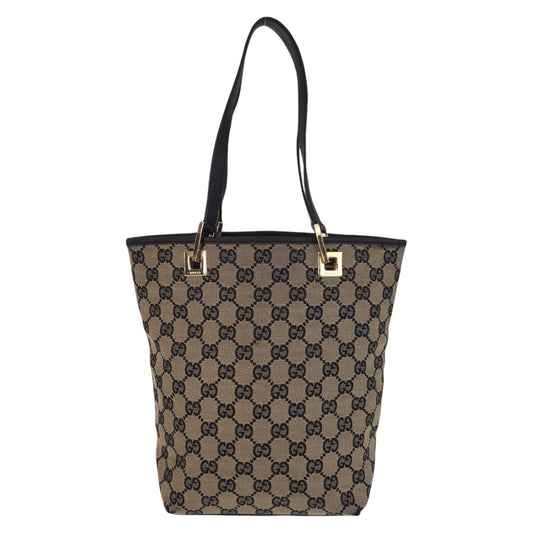 Gucci GG Canvas Leather Tote Shoulder Bag