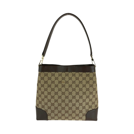 Gucci GG Canvas Shoulder Bag Brown Beige