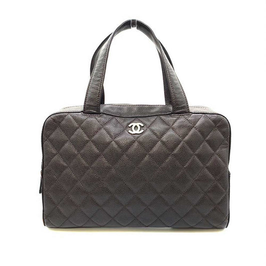 Chanel Caviar Skin Matelasse Mini Boston Bag