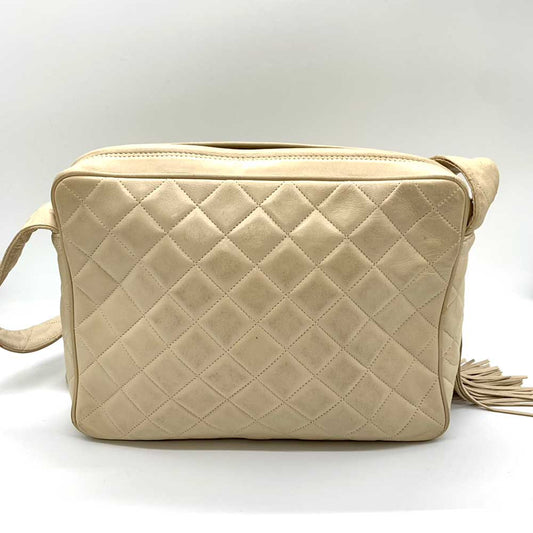 Chanel Lambskin Matelasse Shoulder Bag Beige