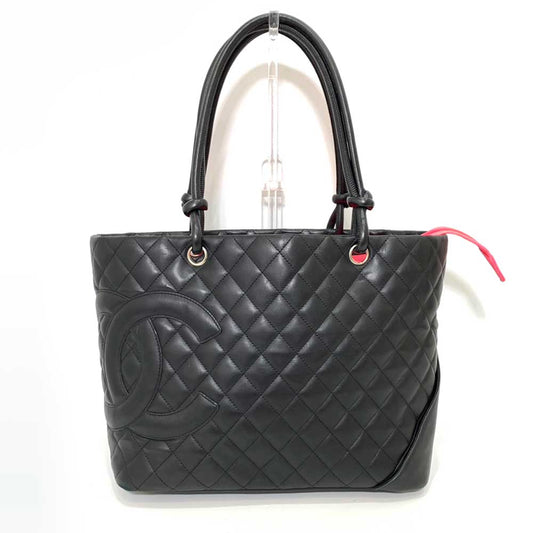 Chanel Cambon Large Tote Bag Black Leather