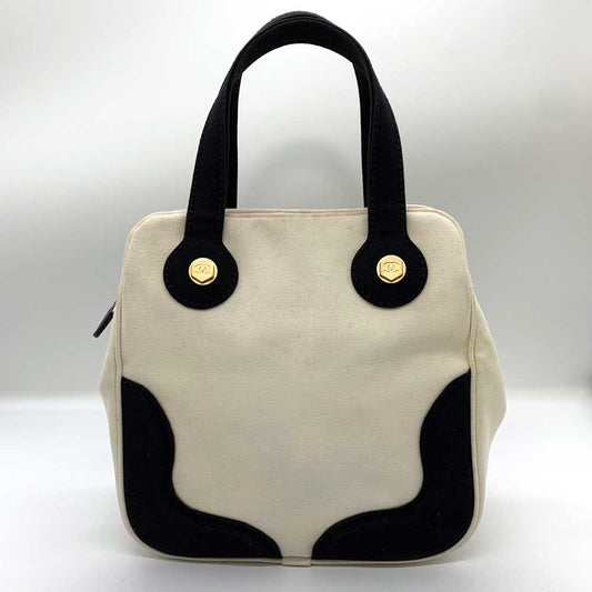 Chanel Canvas Marshmallow Handbag Ivory Black