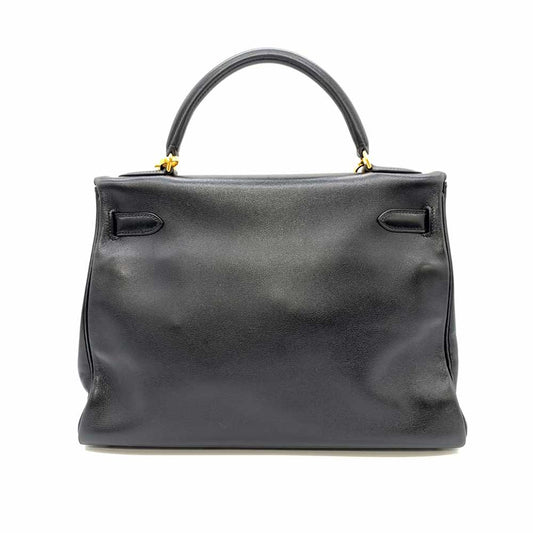 Hermes Kelly 32 Black Leather Handbag