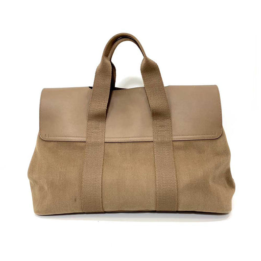 Hermes Valparaiso MM Canvas Leather Tote Bag