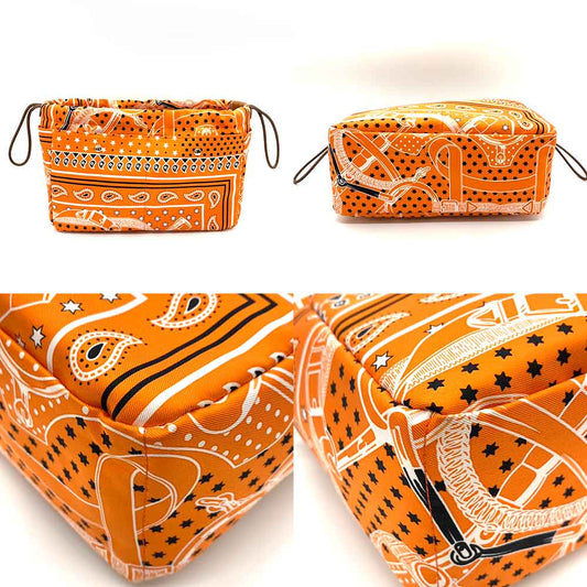 Hermes Silk Vaux Balenia Bag Orange Silver