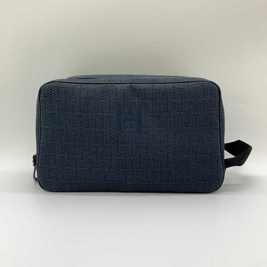 Hermes Clutch Bag Globetrotter MM Navy Canvas