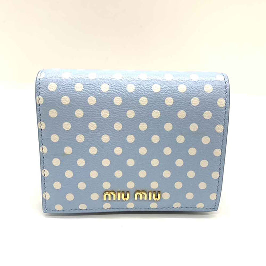 Miu Miu Madras Mini Wallet Leather Blue White