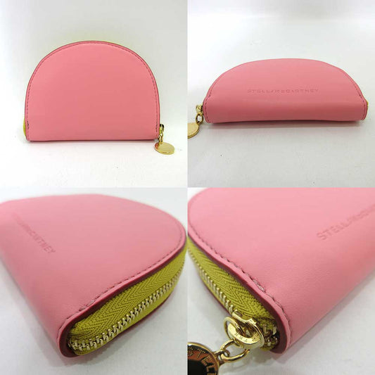 Stella McCartney Leather Coin Case Pink Yellow