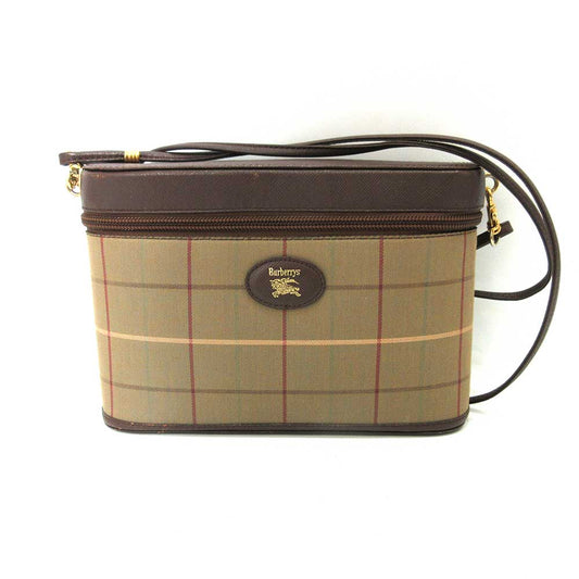 Burberry Canvas Leather Check Shoulder Bag