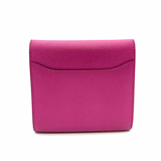 Hermes Constance Compact Wallet Pink Leather