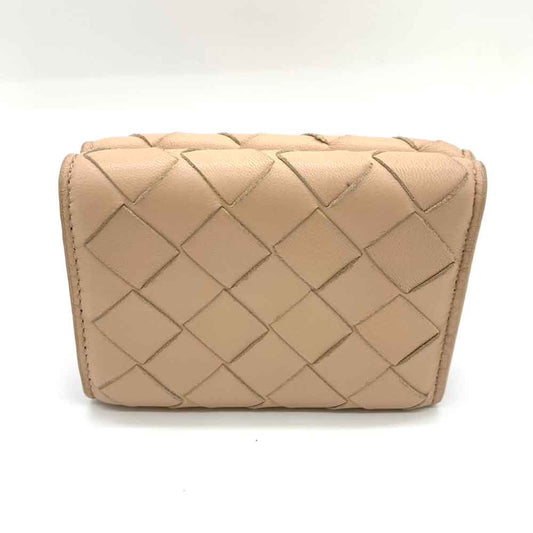 Bottega Veneta Beige Leather Compact Wallet