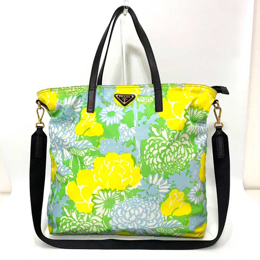 Prada Nylon Tote Bag Multicolor Floral