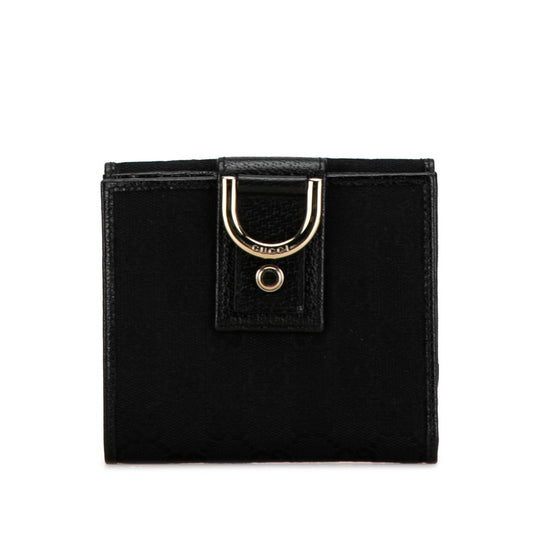 Gucci GG Canvas Abby Line Bifold Wallet Black