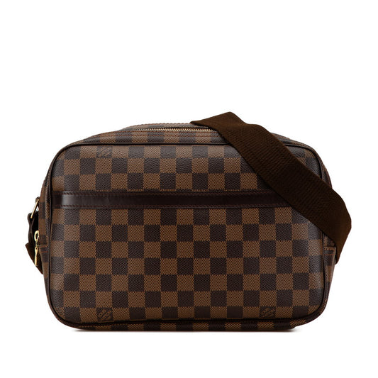 Louis Vuitton Damier Reporter PM Shoulder Bag Brown