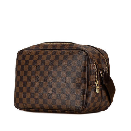 Louis Vuitton Damier Reporter PM Shoulder Bag Brown