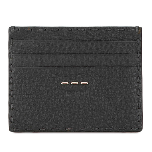 Fendi Leather Card Case Black