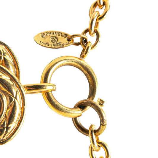 Chanel Vintage Coco Mark Necklace Gold Plated