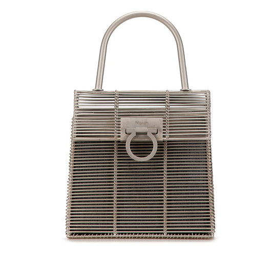 Salvatore Ferragamo Gancini Metal Basket Handbag