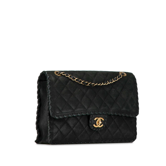 Chanel Suede Leather Matelasse Chain Shoulder Bag