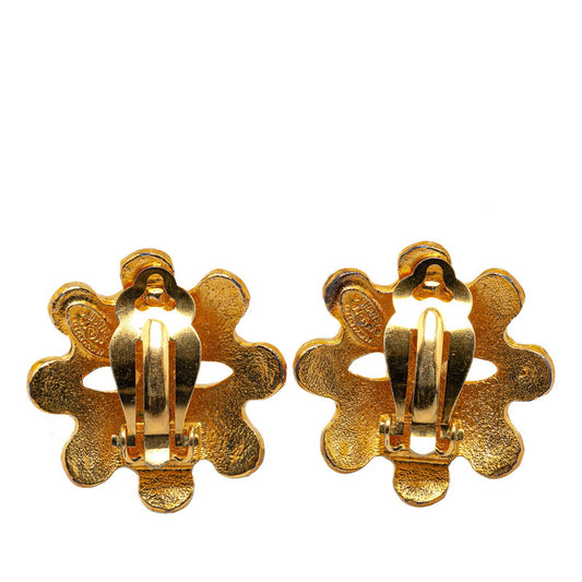 Chanel Vintage Coco Mark Earrings Gold