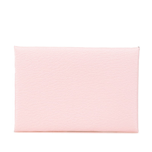 Hermes Calvi Card Case Rose Sakura Pink