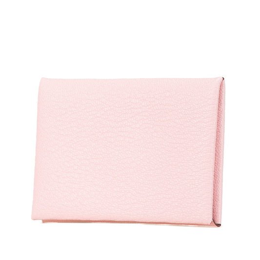 Hermes Calvi Card Case Rose Sakura Pink