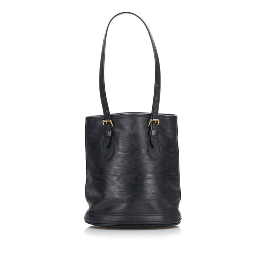 Louis Vuitton Epi Bucket PM Tote Bag Black Leather