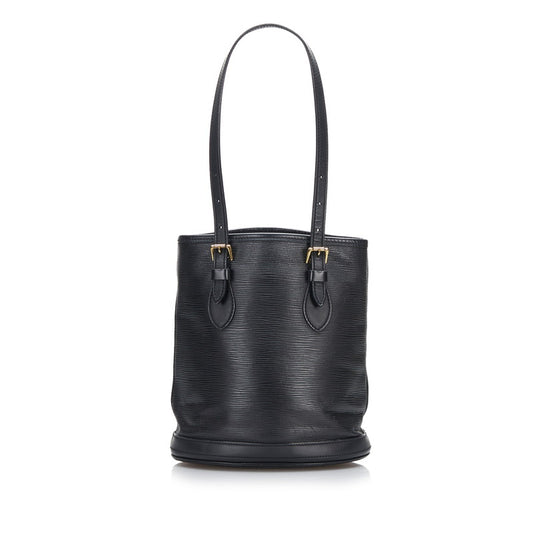 Louis Vuitton Epi Bucket PM Tote Bag Black Leather