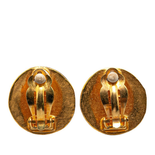 Chanel Vintage Coco Mark Earrings Gold