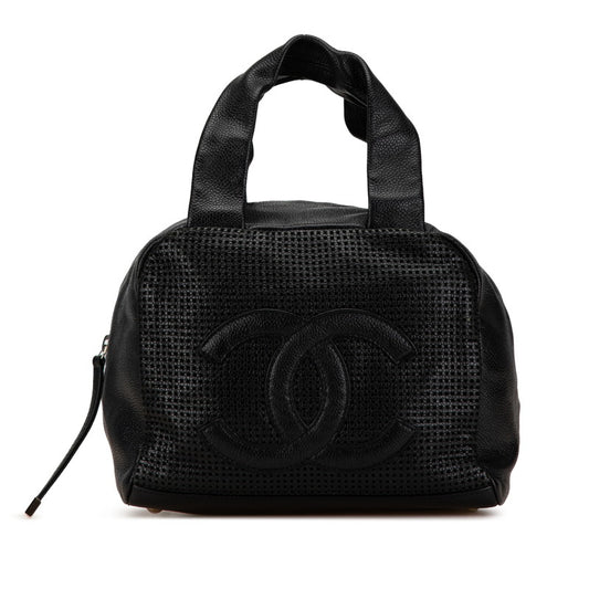 Chanel Caviar Skin Mesh Handbag Mini Boston Bag