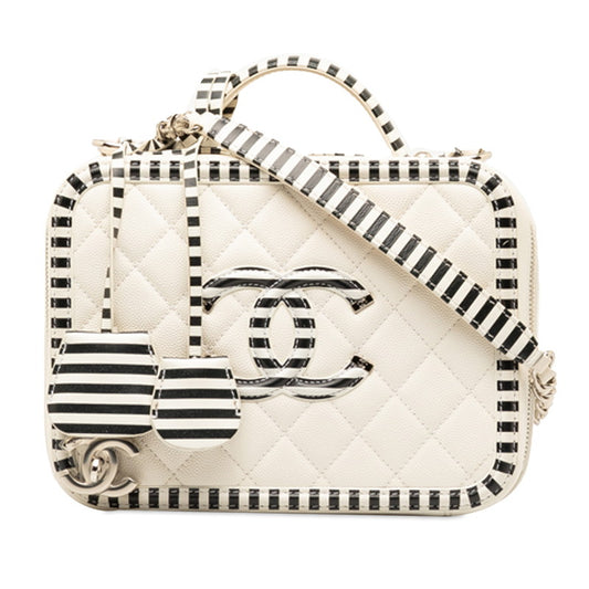 Chanel Canvas CC Filigree Chain Shoulder Bag