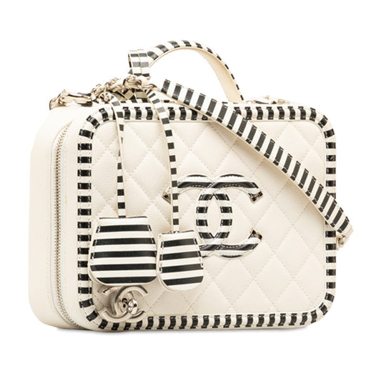 Chanel Canvas CC Filigree Chain Shoulder Bag