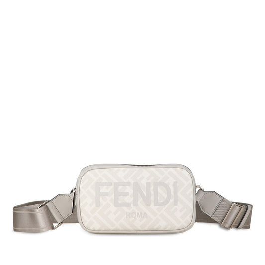 Fendi Zucca Shoulder Bag Gray PVC Leather