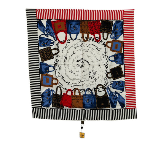 Fendi Silk Handbag Motif Scarf