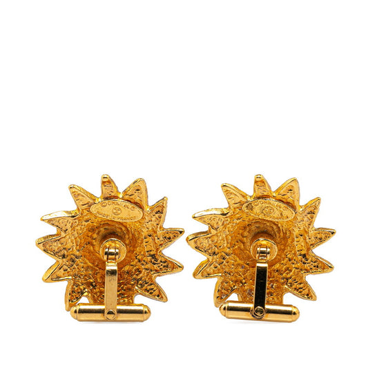 Chanel Lion Sun Chain Motif Cufflinks Gold