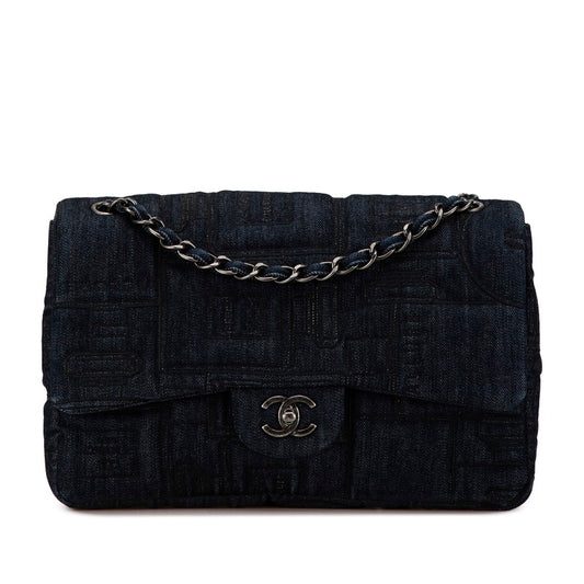 Chanel Denim Perfume Embroidery Chain Shoulder Bag A91101