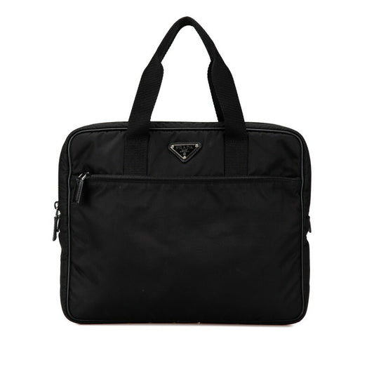 Prada Nylon Triangle Logo Handbag Black