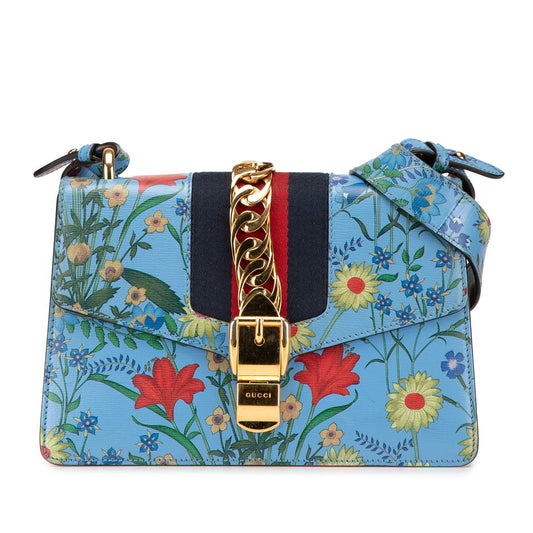 Gucci Sylvie Floral Leather Handbag