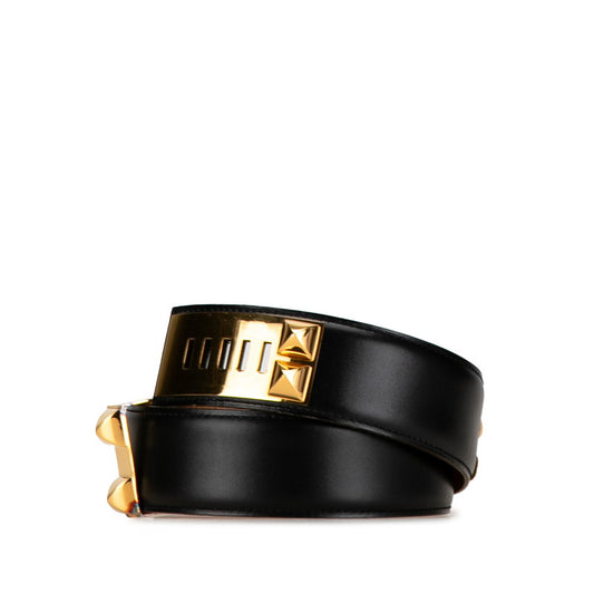 Hermes Collier de Chien Medor Belt Black Leather