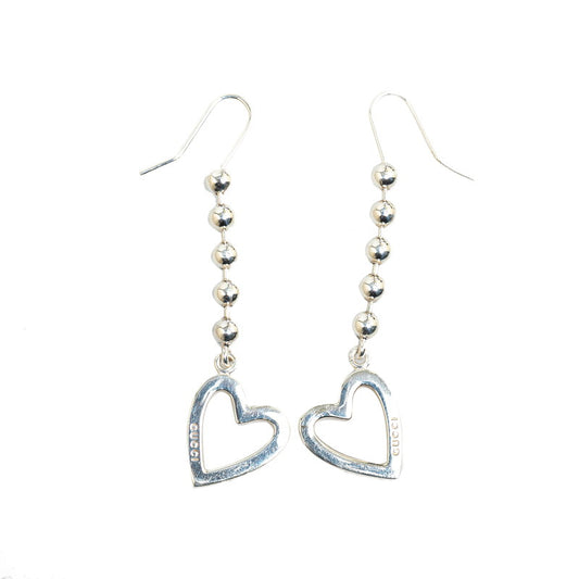 Gucci Heart Motif Silver Hook Earrings