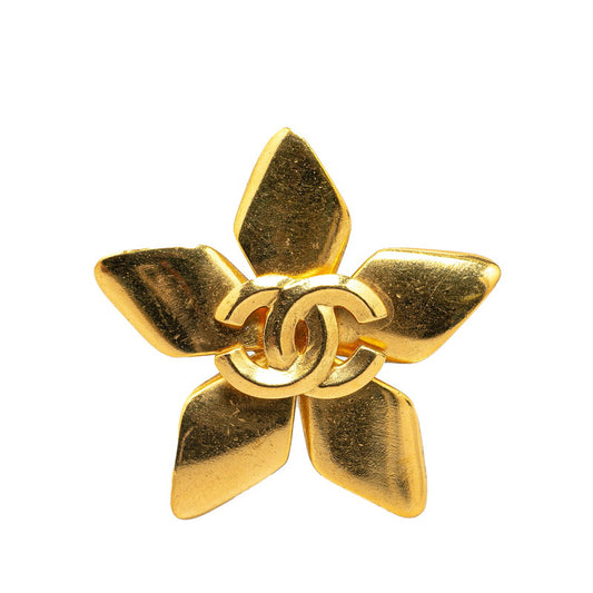 Chanel Vintage Coco Mark Star Brooch Gold