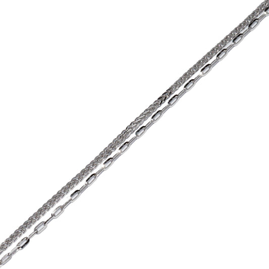 K18WG White Gold Double Chain Bracelet