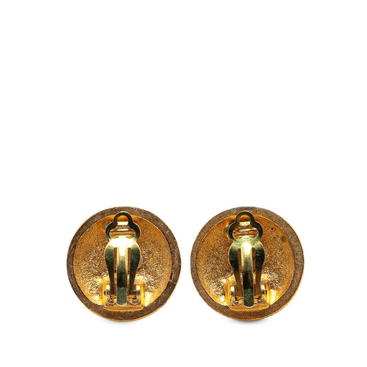 Chanel Vintage Coco Mark Earrings Gold