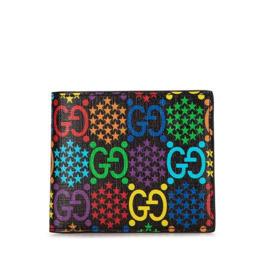 Gucci GG Psychedelic Bifold Wallet Black Multicolor