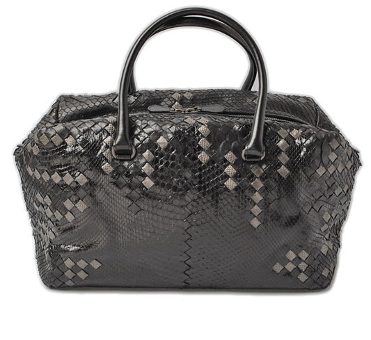 Bottega Veneta Nappa Python Handbag Boston Bag