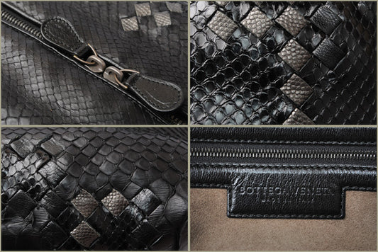 Bottega Veneta Nappa Python Handbag Boston Bag