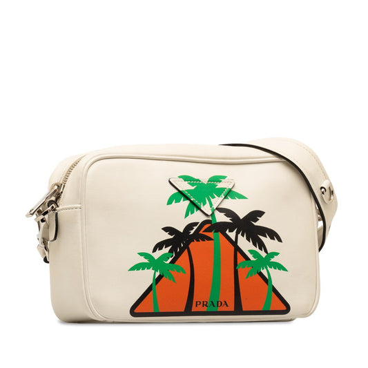 Prada Palm Tree Leather Crossbody Bag 1BH093