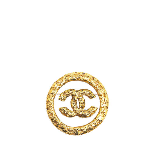 Chanel Coco Mark Lava Brooch Gold Plated Plastic